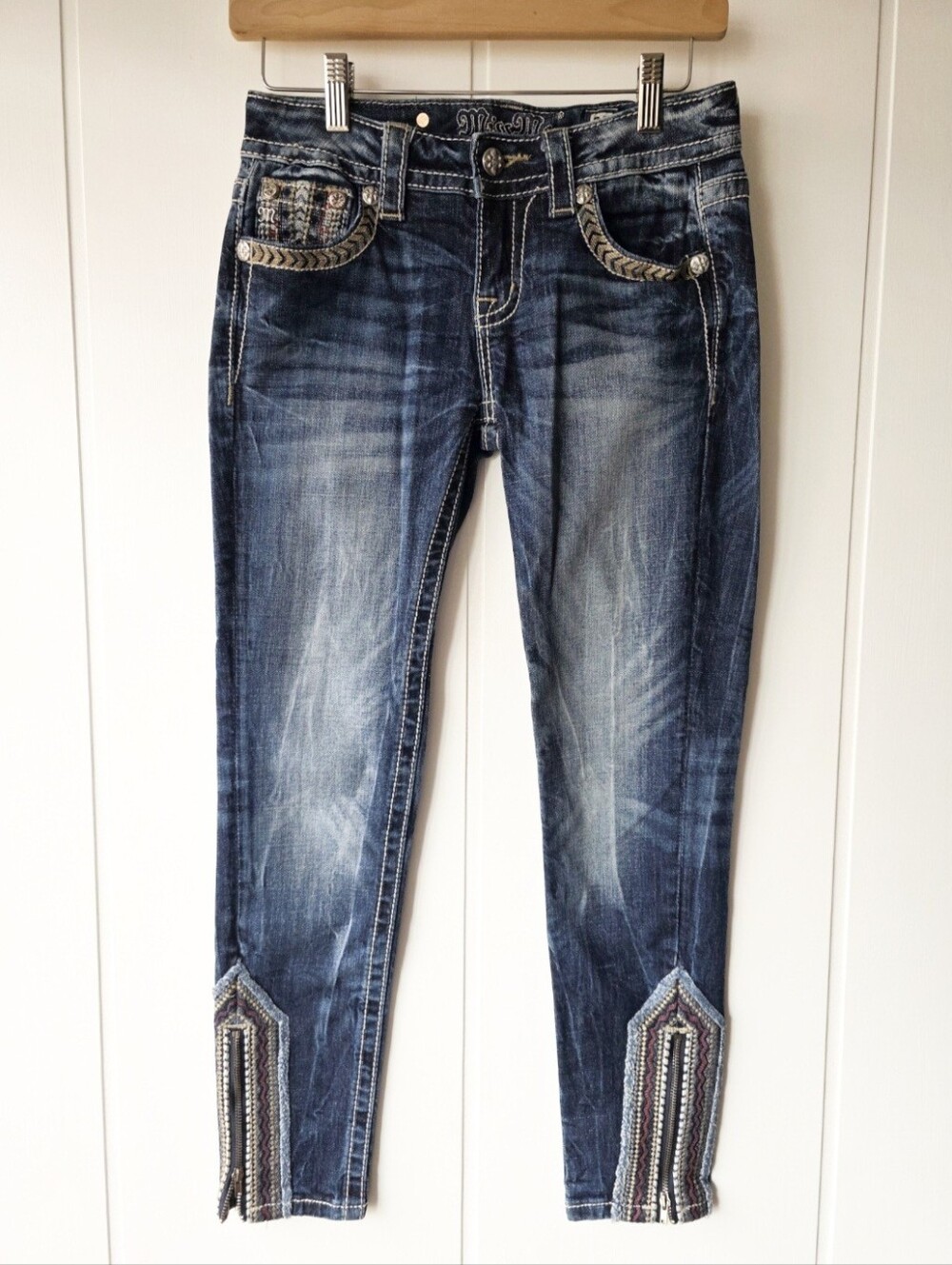 Miss Me Ankle Skinny Mid Rise Denim Jeans MP8752AK Size 25X27